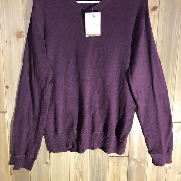 NWT Sonoma Mens Burgundy V-Neck Pullover Sweater Size Small - Picture 9 of 16